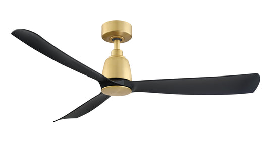 Fanimation Kute 52-in Brushed Satin Brass with Black Blades Indoor/Outdoor Smart Propeller Ceiling Fan Light Kit Compatible and Remote (3-Blade) FPD8534BSBL