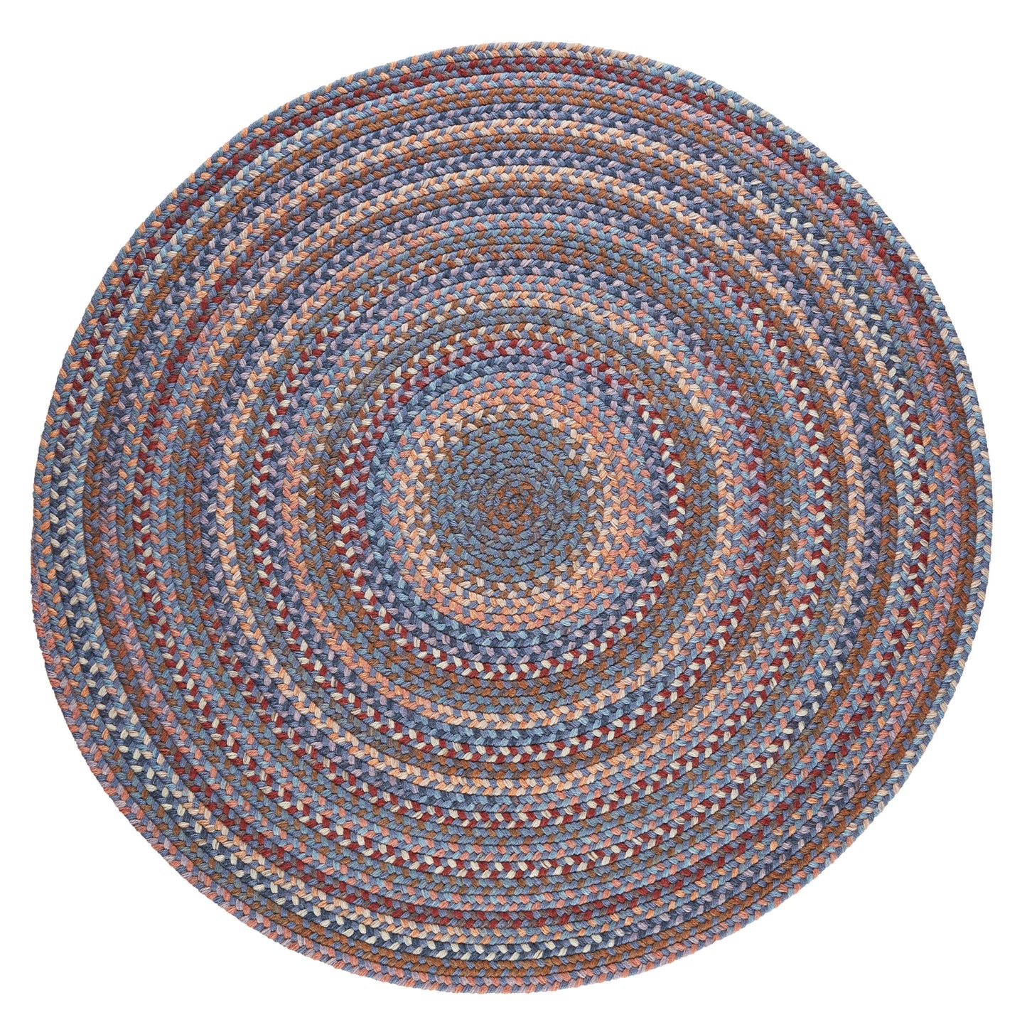 Rhody Rug 8 x 8 (ft) Braided Wool Blue Dragon Round Indoor Geometric Area rug