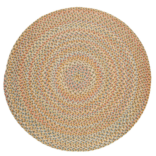 Rhody Rug 8 x 8 (ft) Braided Earth Beige Round Indoor/Outdoor Geometric Area rug