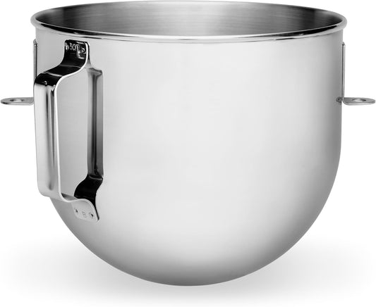 KitchenAid 5 Quart Bowl-Lift Polished Stainless Steel Bowl with Flat Handle - K5ASBP, Silver