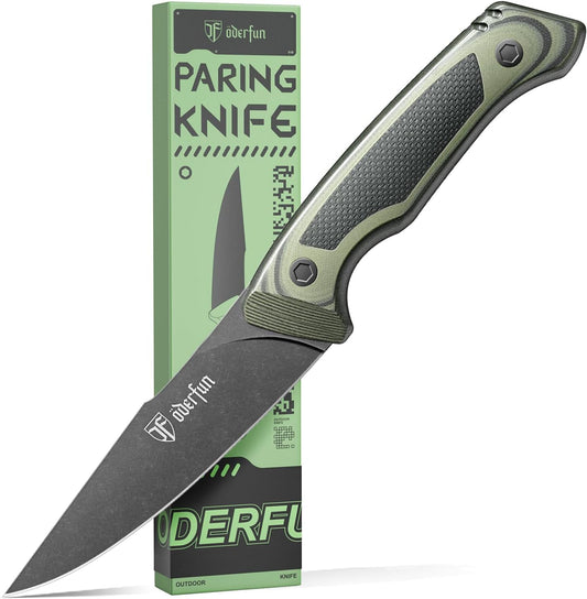 ODERFUN 5.5 Inch Kitchen Utility Knife - German Rust-Resistant Full-Tang Steel, G10 Handle - Professional Outdoor Chef Knife for Fruit & Vegetable Slicing, Paring & Tomatoes (Knife For Men)