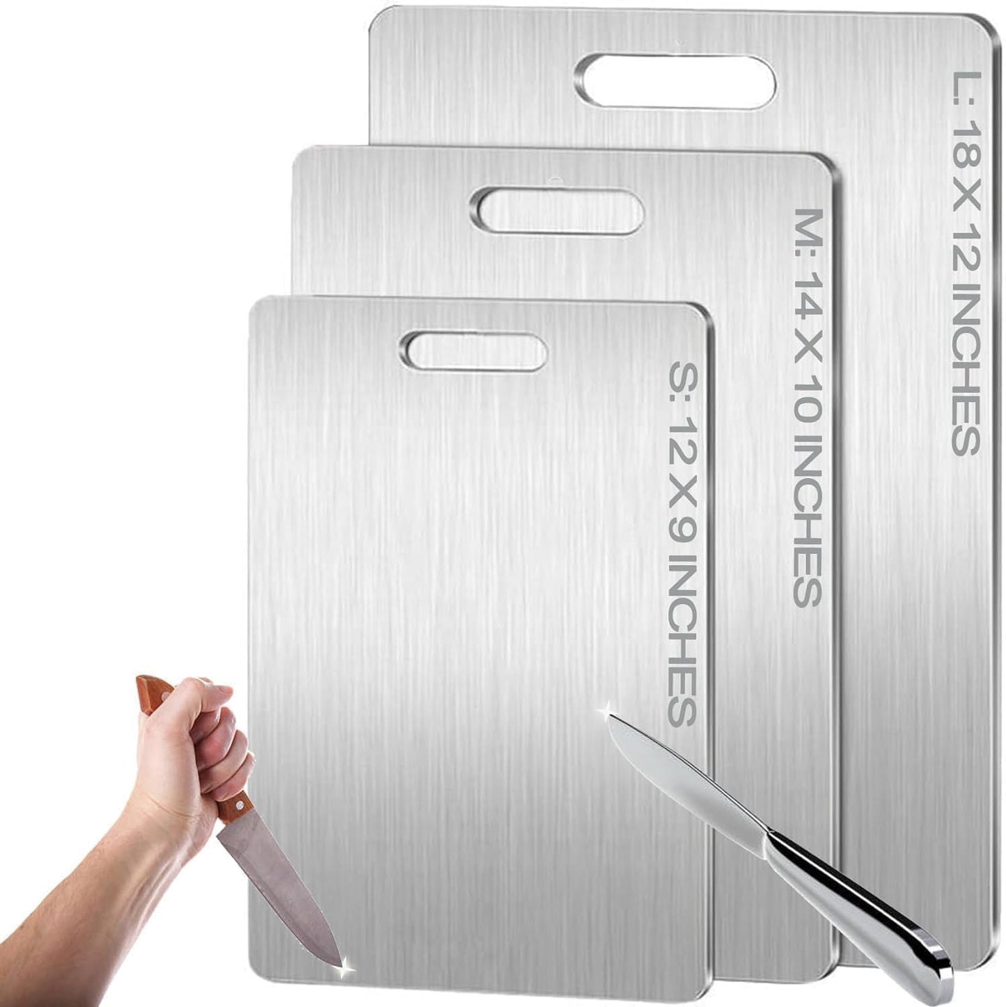 Titanium Cutting Board - 2025 New Upgrade 100% Pure Titanium Cutting Boards For Kitchen, 1 Pack Double-sided food-grade Cutting Board For Cutting Meats, Fruits And Vegetables (12"L x 9"W)