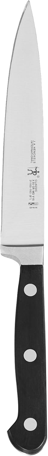 HENCKELS Classic Razor-Sharp 6-inch Utility Knife, Tomato Knife, German Engineered Informed by 100+ Years of Mastery, Black\/Stainless Steel