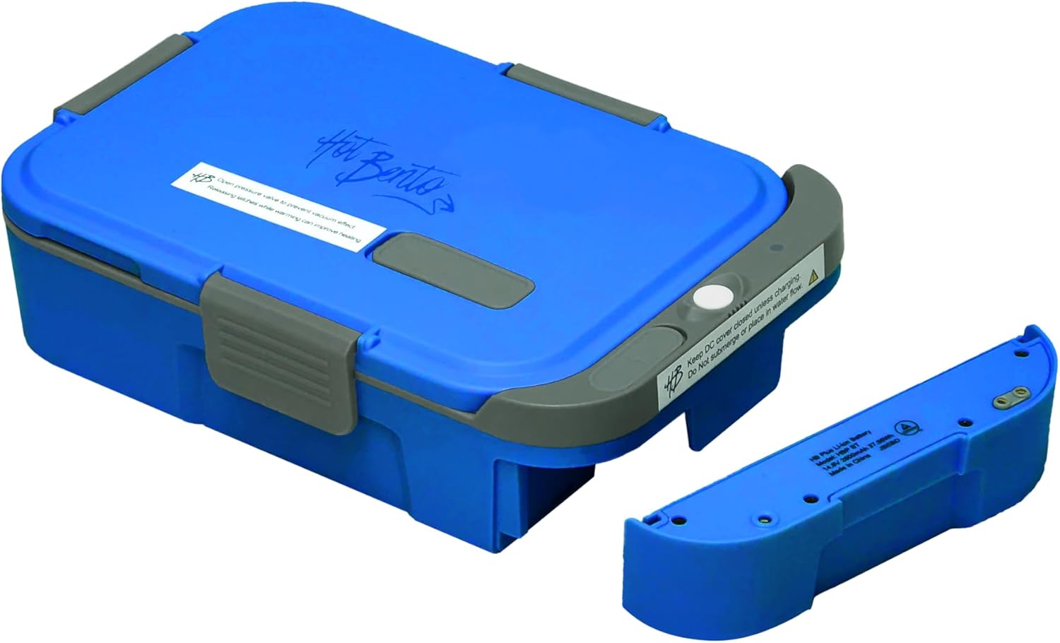 Hot Bento PLUS Self Heated Lunch Box and Food Warmer Removeable Battery Powered, Portable, Cordless, Hot Meals for Office, Travel, Jobsite, Picnics, Outdoor Recreation, Kitchen Meal Prep (Ocean)