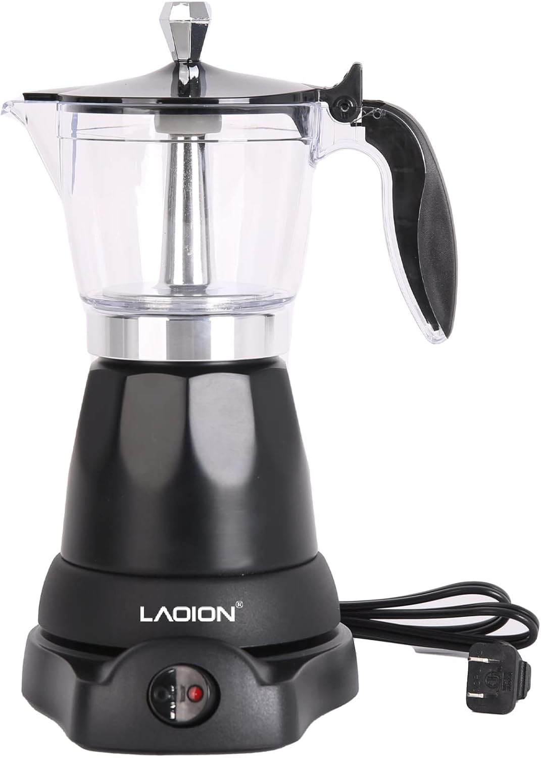 LAOION Cuban Coffee Maker, 6 or 3cup Electric Espresso Coffee Maker, Portable Cafeteras Electricas Modernas, Electric Moka Pot with Detachable Base & Overheat Protection, Coffee Gift for Home Travel