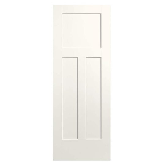 Masonite Winslow 30-in x 80-in White 3-panel craftsman Smooth Hollow core Prefinished Molded composite Slab Door