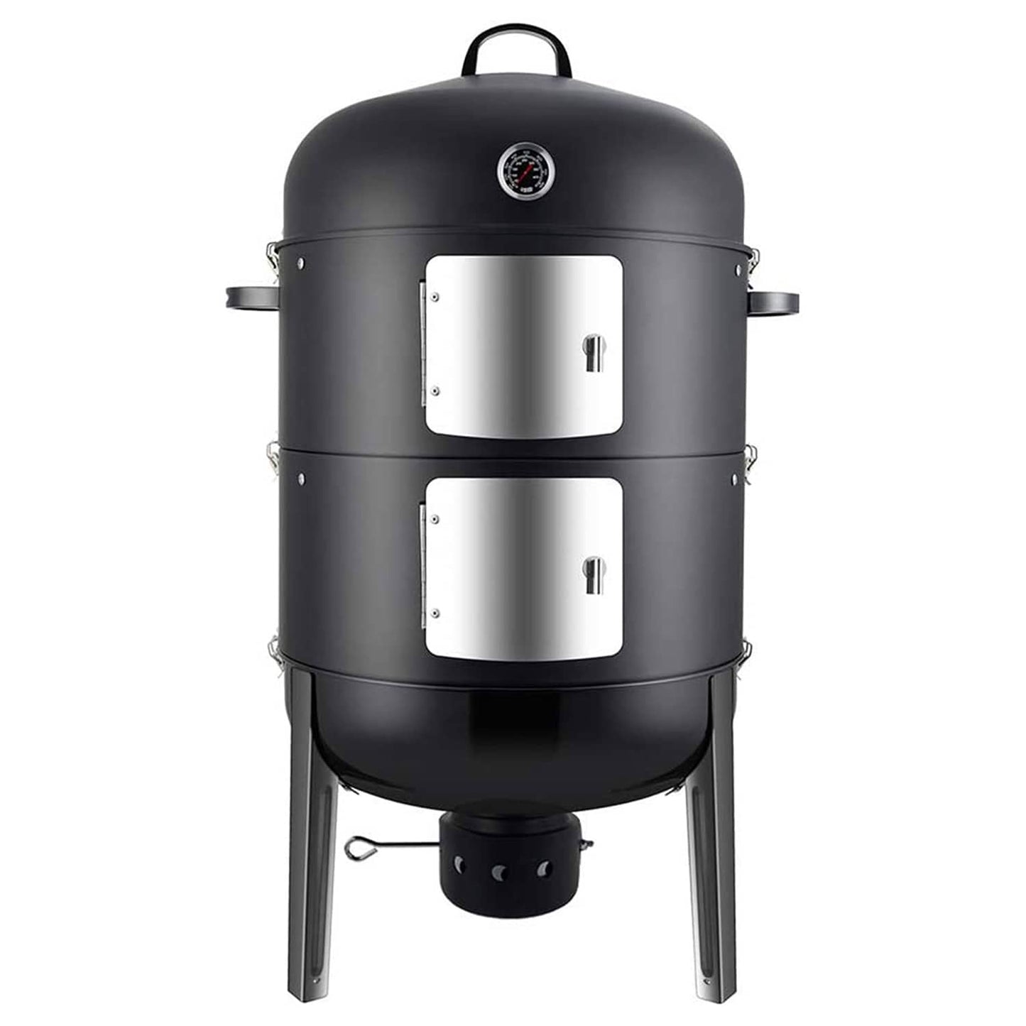 Realcook 636-Sq in Black Vertical Charcoal Smoker 301546