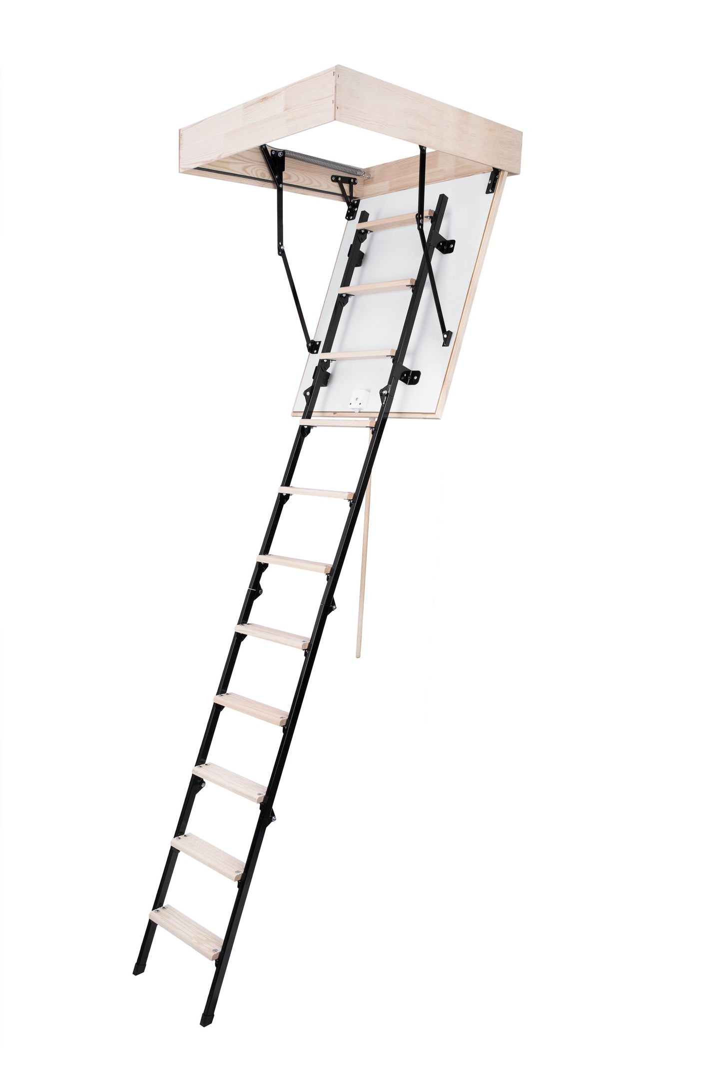 STAIRLUXE Metal Folding Attic Ladder 8-ft to 8.54-ft (Rough Opening: 32.29-in x 32.29-in) with 352-lb Capacity UNI3131102