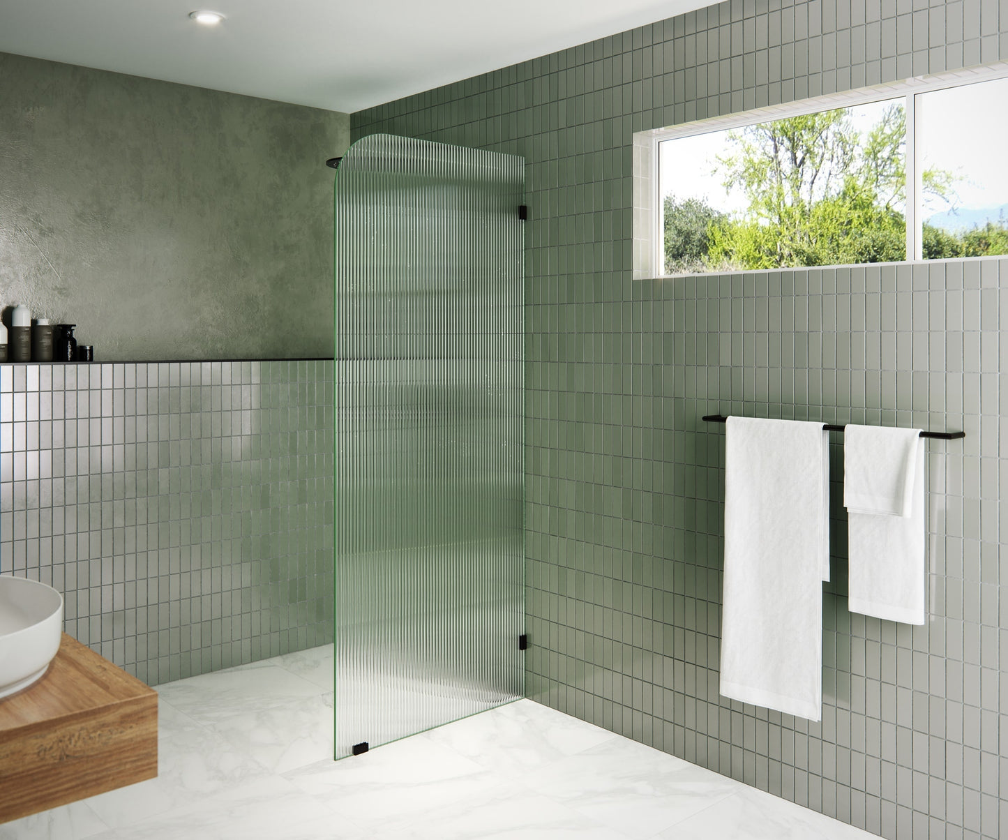 Glass Warehouse Aurora Oil Rubbed Bronze 32-in W x 78-in H Frameless Tempered Glass Fixed Shower door