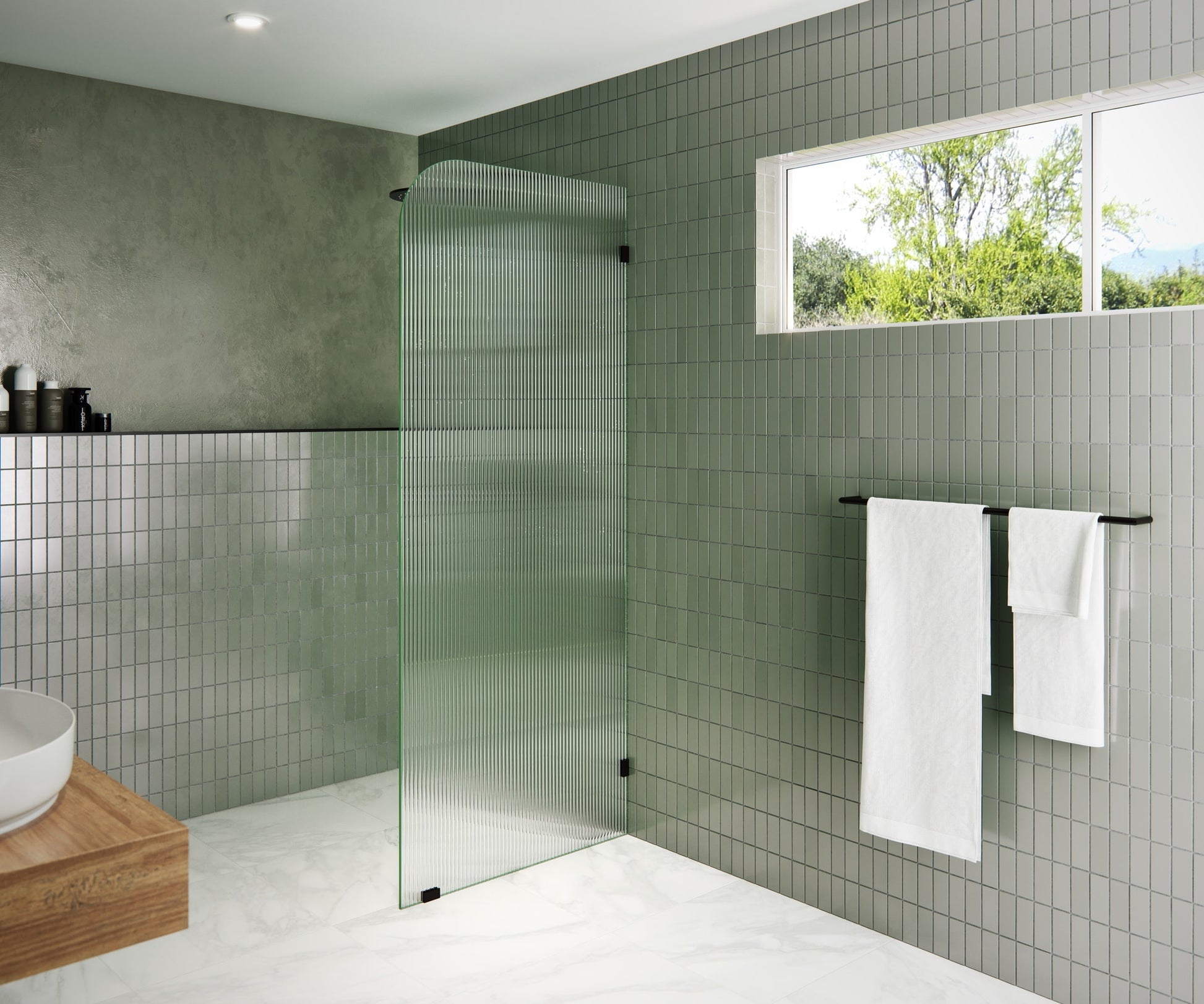 Glass Warehouse Aurora Oil Rubbed Bronze 32-in W x 78-in H Frameless Tempered Glass Fixed Shower door