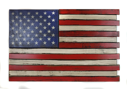 OSHOME American Furniture Classics Model SMALL2COMP Small American Flag Wall Hanging Gun Concealment with Two Secret Compartments SMALL2COMP