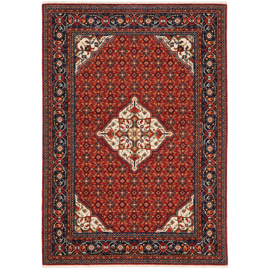 Archer Lane Gadwall 5 x 8 (ft) Loomed Wool Red Rectangular Indoor Medallion Bohemian/Eclectic Pet Friendly Area rug