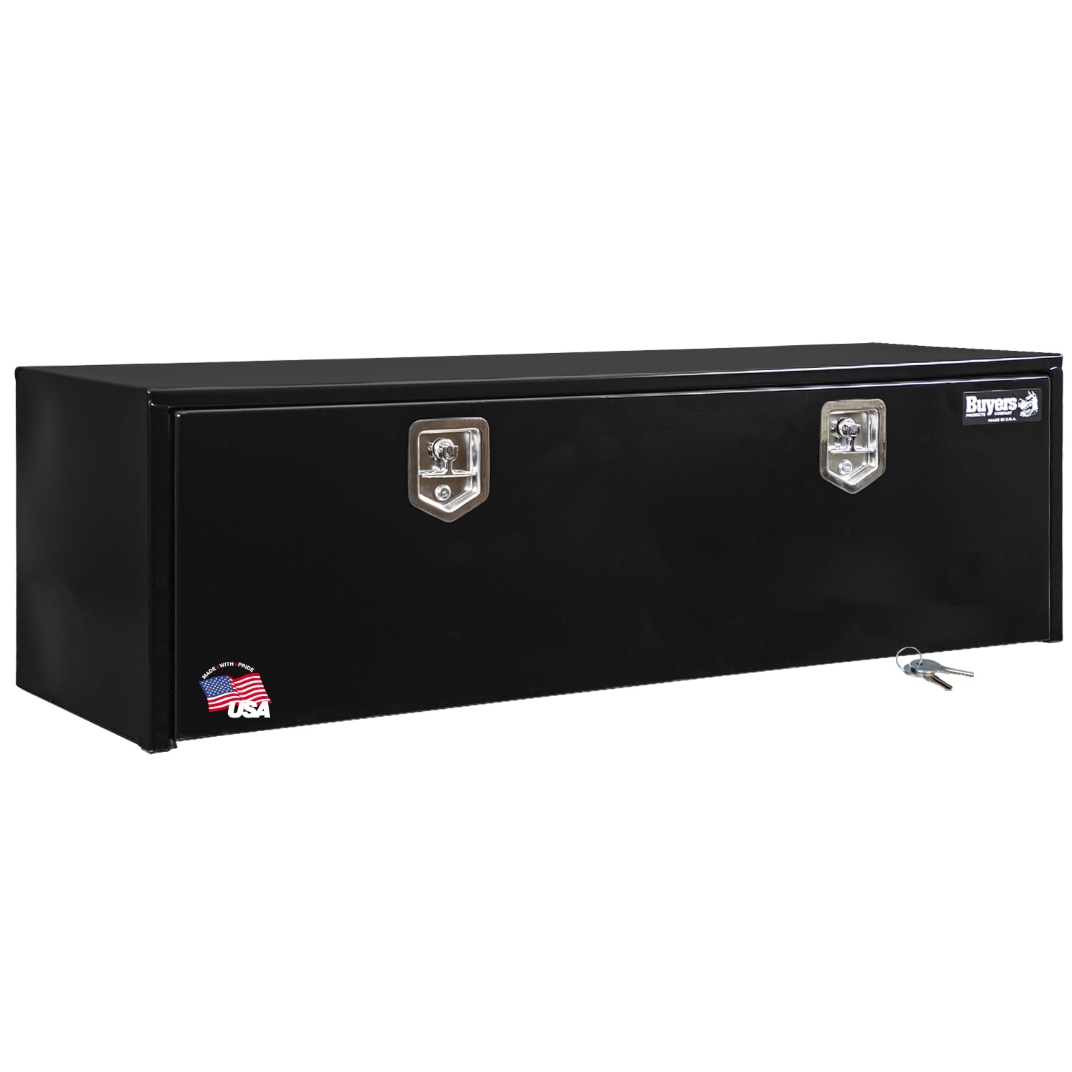 Buyers Products 18X18X60-in Black Steel Underbody Truck Tool Box, 1-Year Warranty, Secure & Versatile Design, Ideal for Trucks 1702315