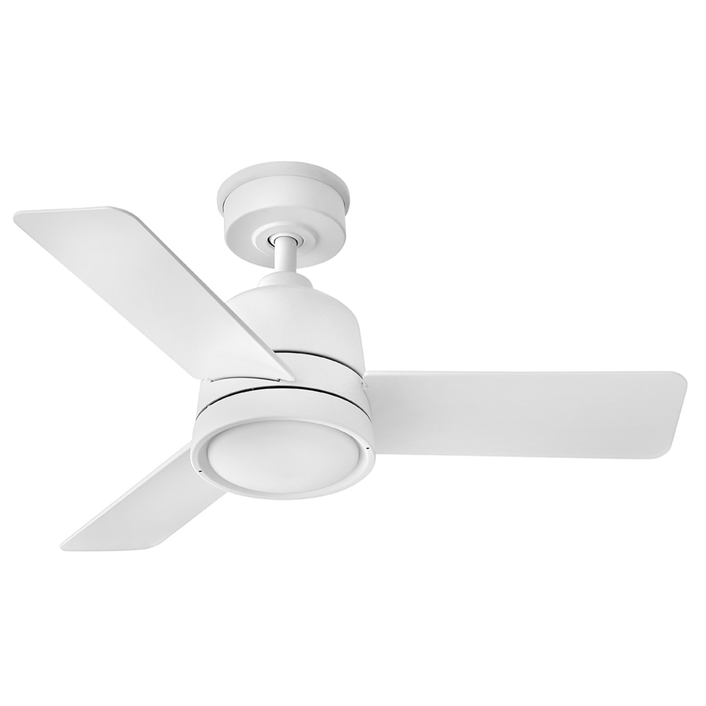 Hinkley Chet 36-in Matte White LED Indoor/Outdoor Smart Ceiling Fan with Light and Remote (3-Blade) 905236FMW-LWA