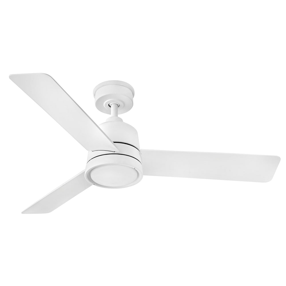 Hinkley Chet 48-in Matte White Integrated LED Indoor/Outdoor Smart Ceiling Fan with Light and Remote (3-Blade) 905248FMW-LWA