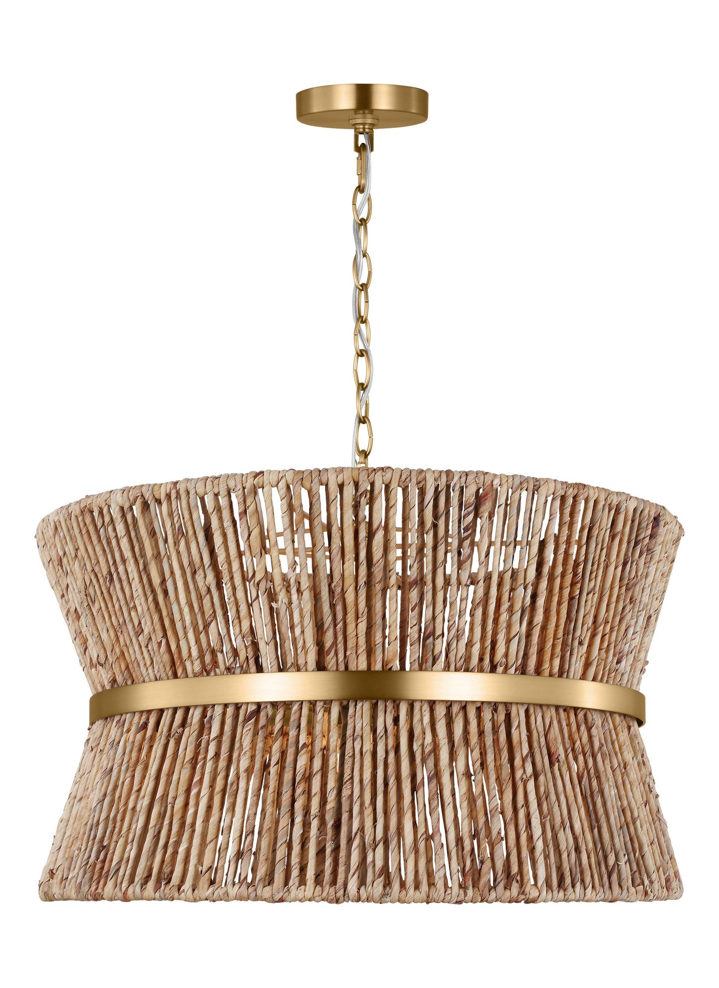 Scott Living Thurlo 3 -Light Satin Brass Transitional Drum Medium Hanging Pendant light