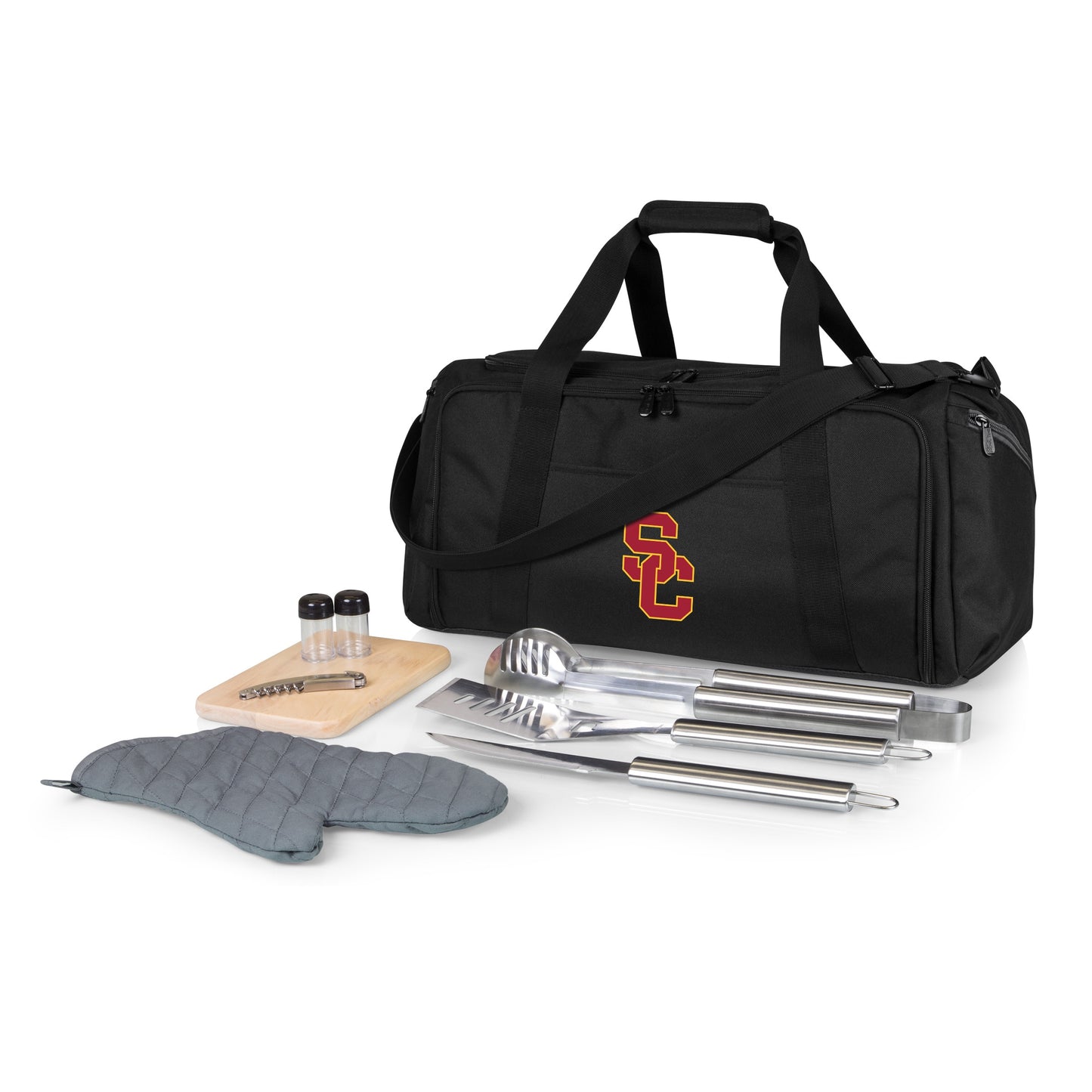 Picnic Time Stainless Steel 9-Piece Grilling Accessory Kit with Heat-Sealed Interior Liner and Multiple Storage Pockets 757-06-175-094-0