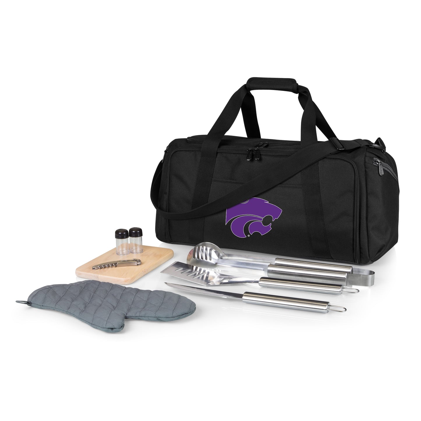 Picnic Time Stainless Steel 9-Piece Grilling Accessory Kit with Heat-Sealed Interior Liner and Multiple Storage Pockets 757-06-175-254-0