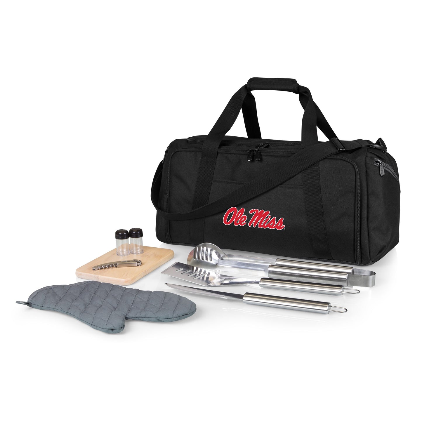 Picnic Time Stainless Steel 9-Piece Grilling Accessory Kit with Heat-Sealed Interior Liner and Multiple Storage Pockets 757-06-175-374-0