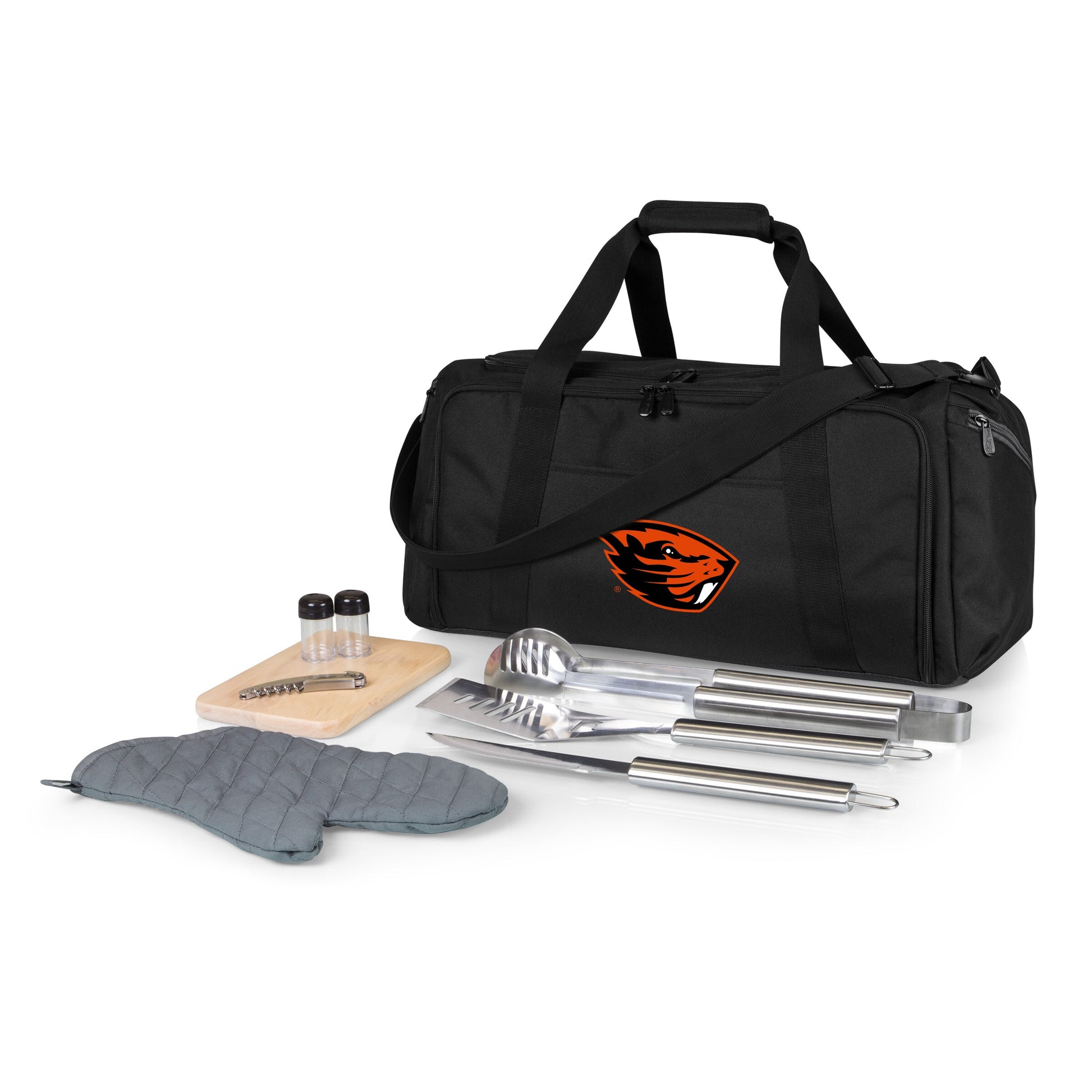 Picnic Time Stainless Steel 9-Piece Grilling Accessory Kit with Heat-Sealed Interior Liner and Multiple Storage Pockets 757-06-175-484-0