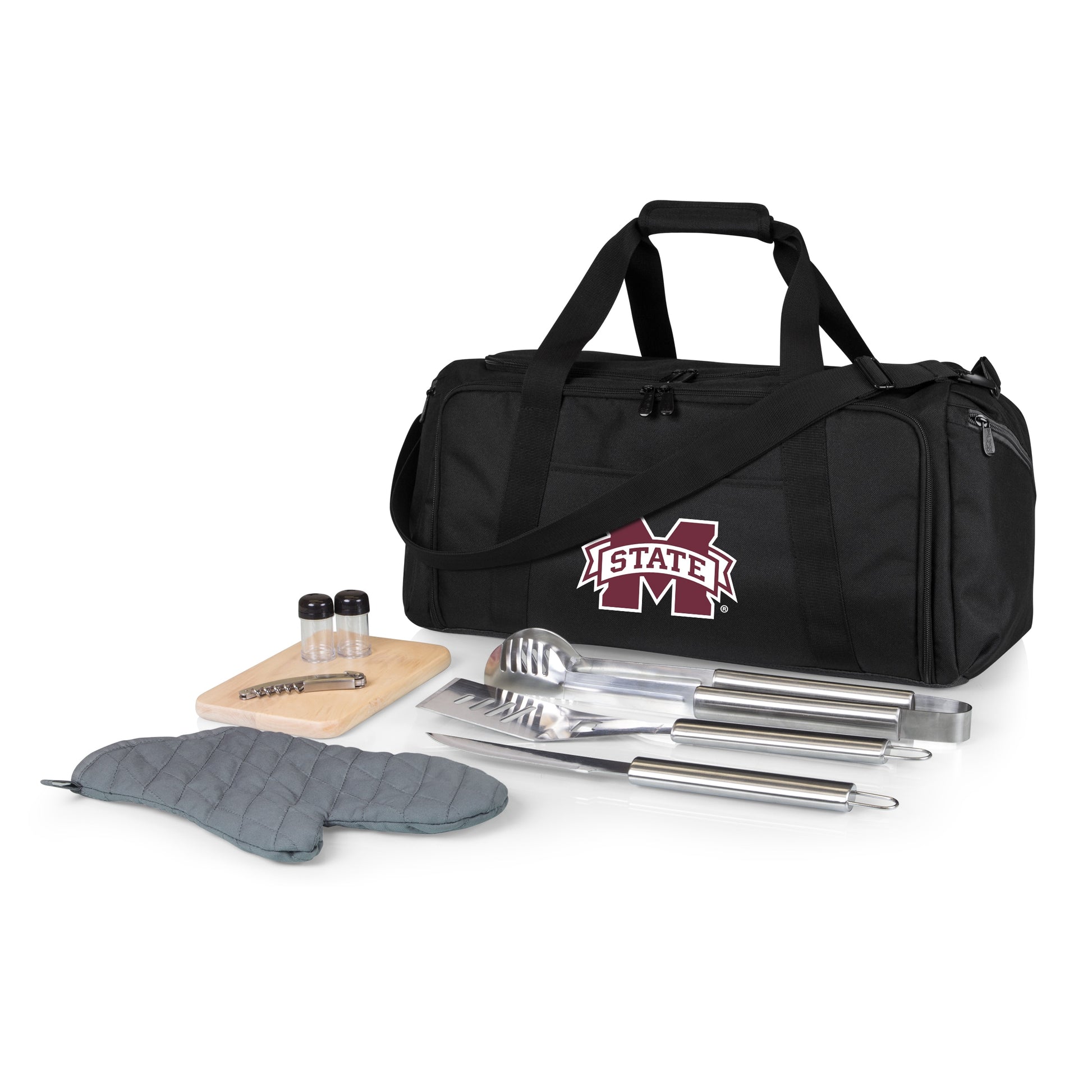 Picnic Time Stainless Steel 9-Piece Grilling Accessory Kit with Heat-Sealed Interior Liner and Multiple Storage Pockets 757-06-175-384-0