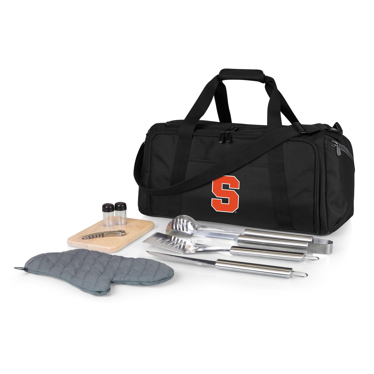 Picnic Time Stainless Steel 9-Piece Grilling Accessory Kit with Heat-Sealed Interior Liner and Multiple Storage Pockets 757-06-175-544-0