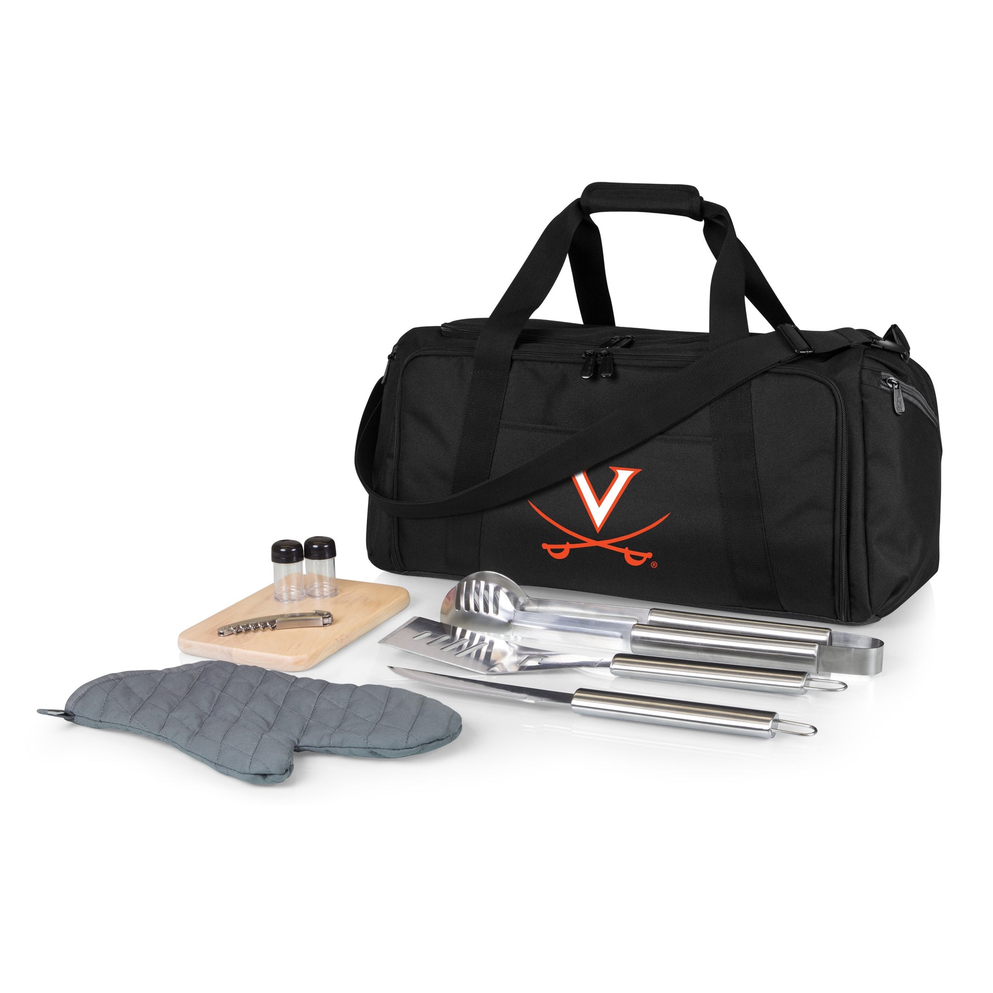 Picnic Time Stainless Steel 9-Piece Grilling Accessory Kit with Heat-Sealed Interior Liner and Multiple Storage Pockets 757-06-175-594-0