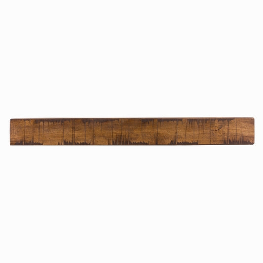 Dogberry 60-in W x 5.5-in H x 9-in D Aged Oak Poplar Hollow Rustic Fireplace Mantel MRUST6005AGOKNONE