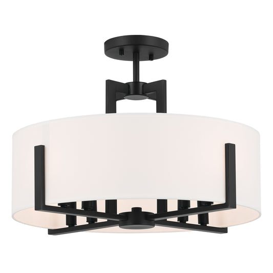 Kichler Malen 8 -Light 20-in Black Semi Flush Mount Light