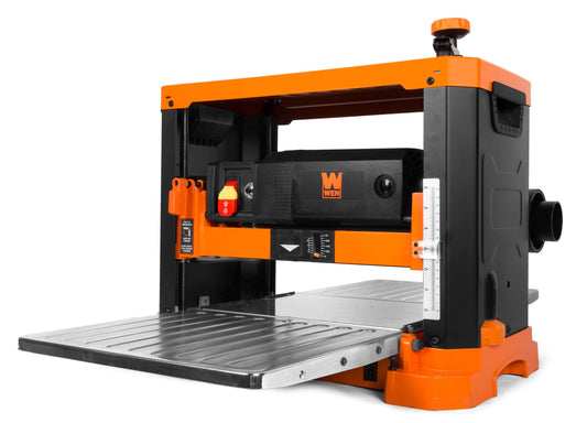 WEN Benchtop Planer with Spiral Cutterhead, 15 Amp, 120V, 26 Blades, 6-in Max Thickness, 13-in Max Width, Two-Speed Operation PL1337
