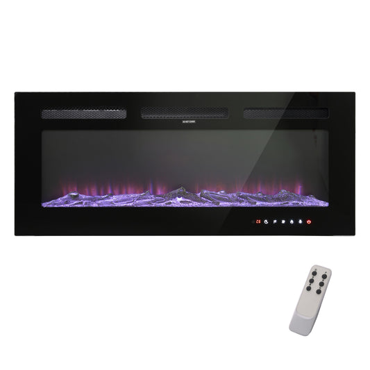 Clihome 42-in W Black LED Electric Fireplace CMD-CH42R