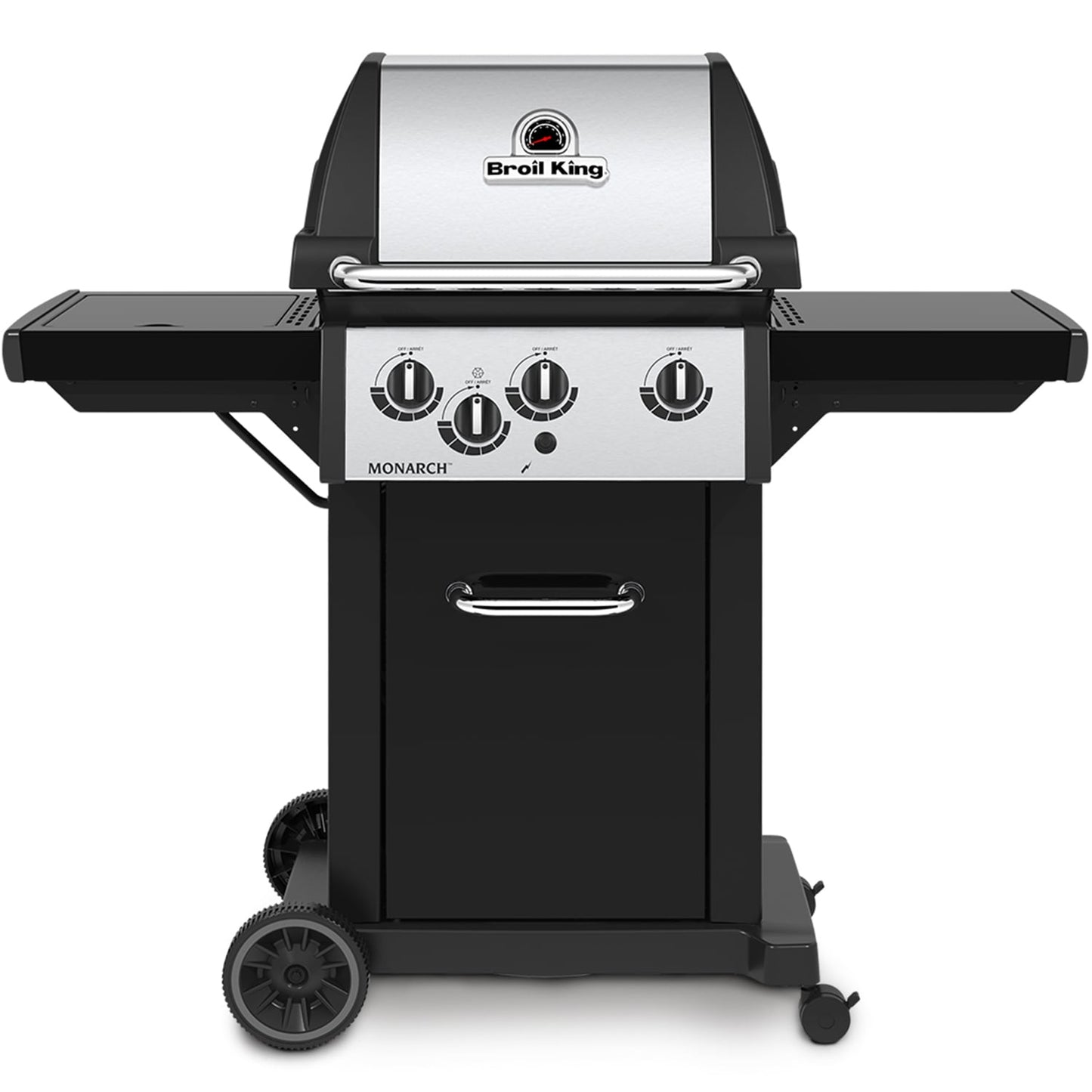 Broil King Monarch 340 Stainless Steel/Black 3-Burner Liquid Propane Gas Grill with 1 Side Burner 834264