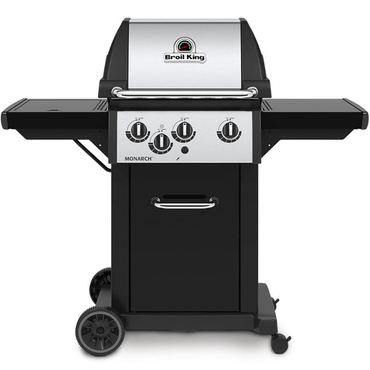 Broil King Monarch 340 Stainless Steel/Black 3-Burner Liquid Propane Gas Grill with 1 Side Burner 834264