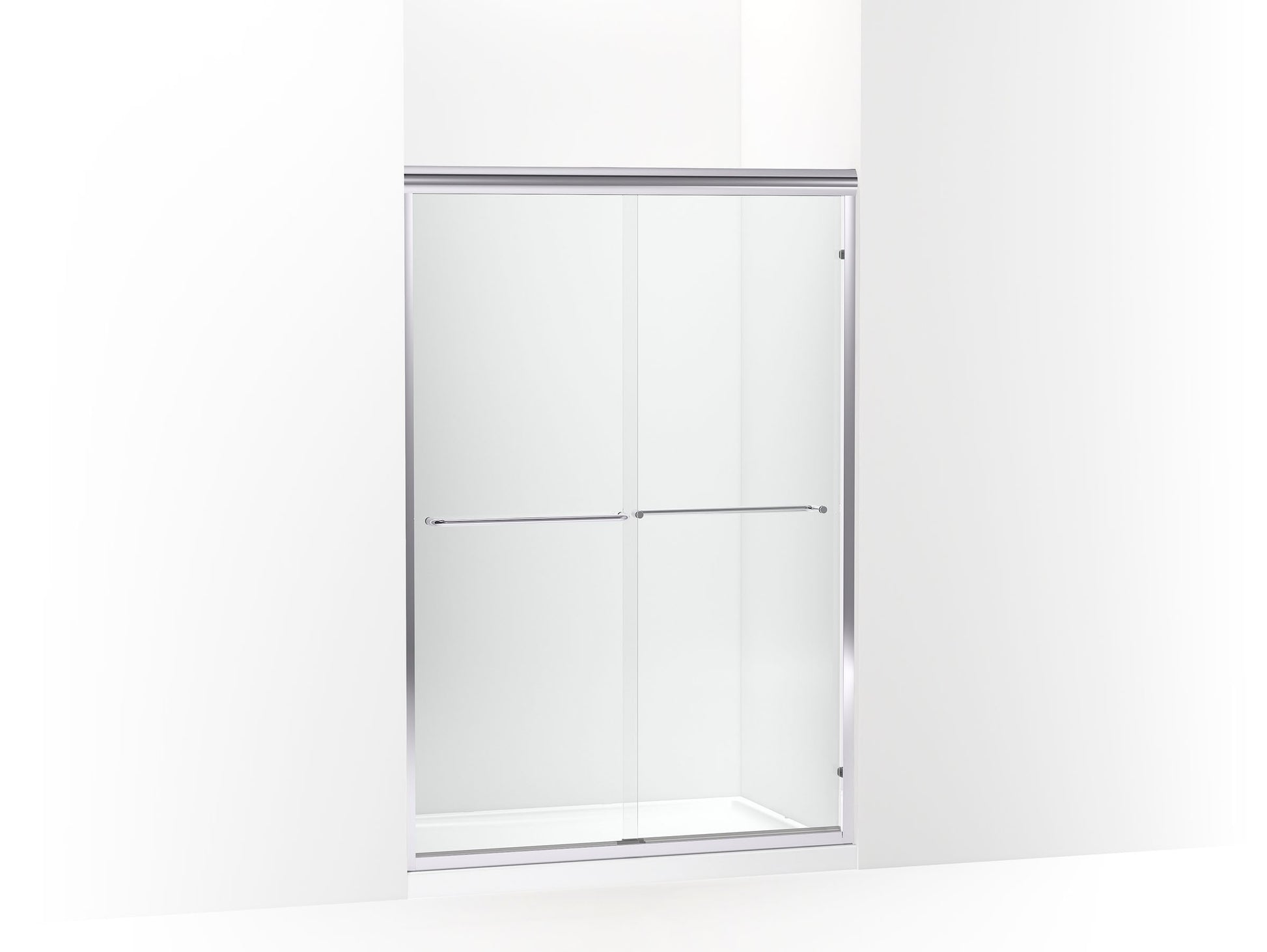 Sterling Finesse Silver 42-in to 48-in W x 70.06-in H Frameless Sliding Shower Door