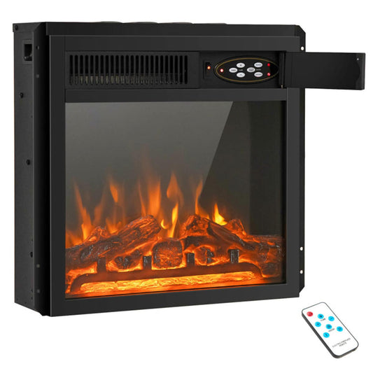 Clihome 18-in W Black Fan-forced Electric Fireplace CL--10185