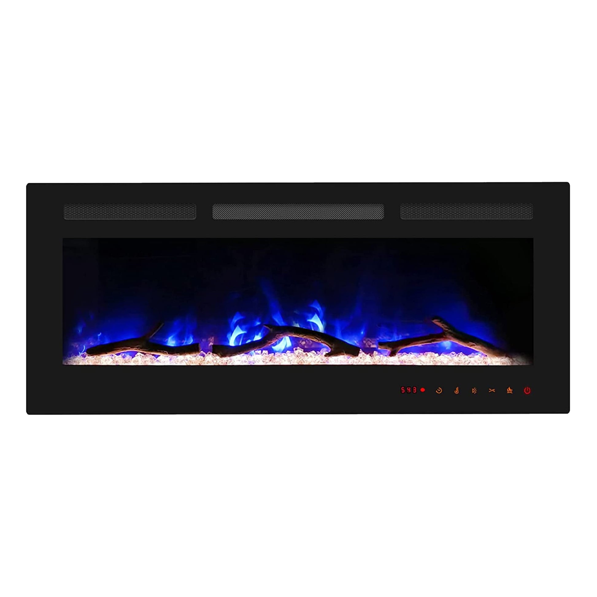 Clihome 42-in W Black LED Electric Fireplace CL-R42
