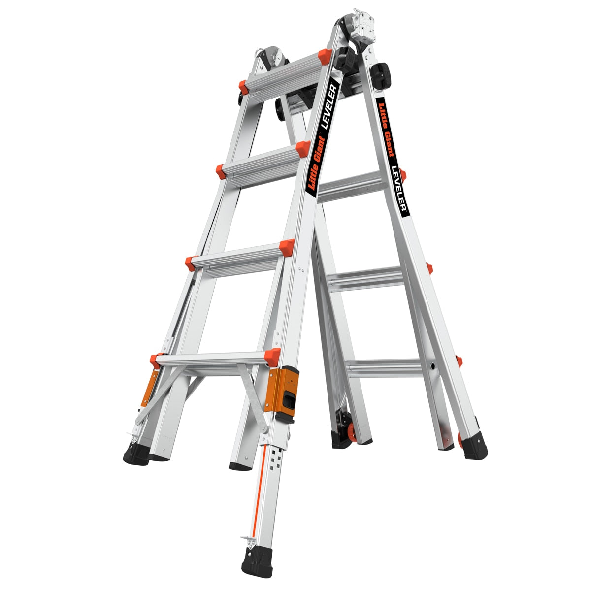 Little Giant Ladders Leveler 2 M17 with Leg Levelers 18-ft Reach Type 1a- 300-lb Load Capacity Telescoping Multi-Position Ladder 16507T-803