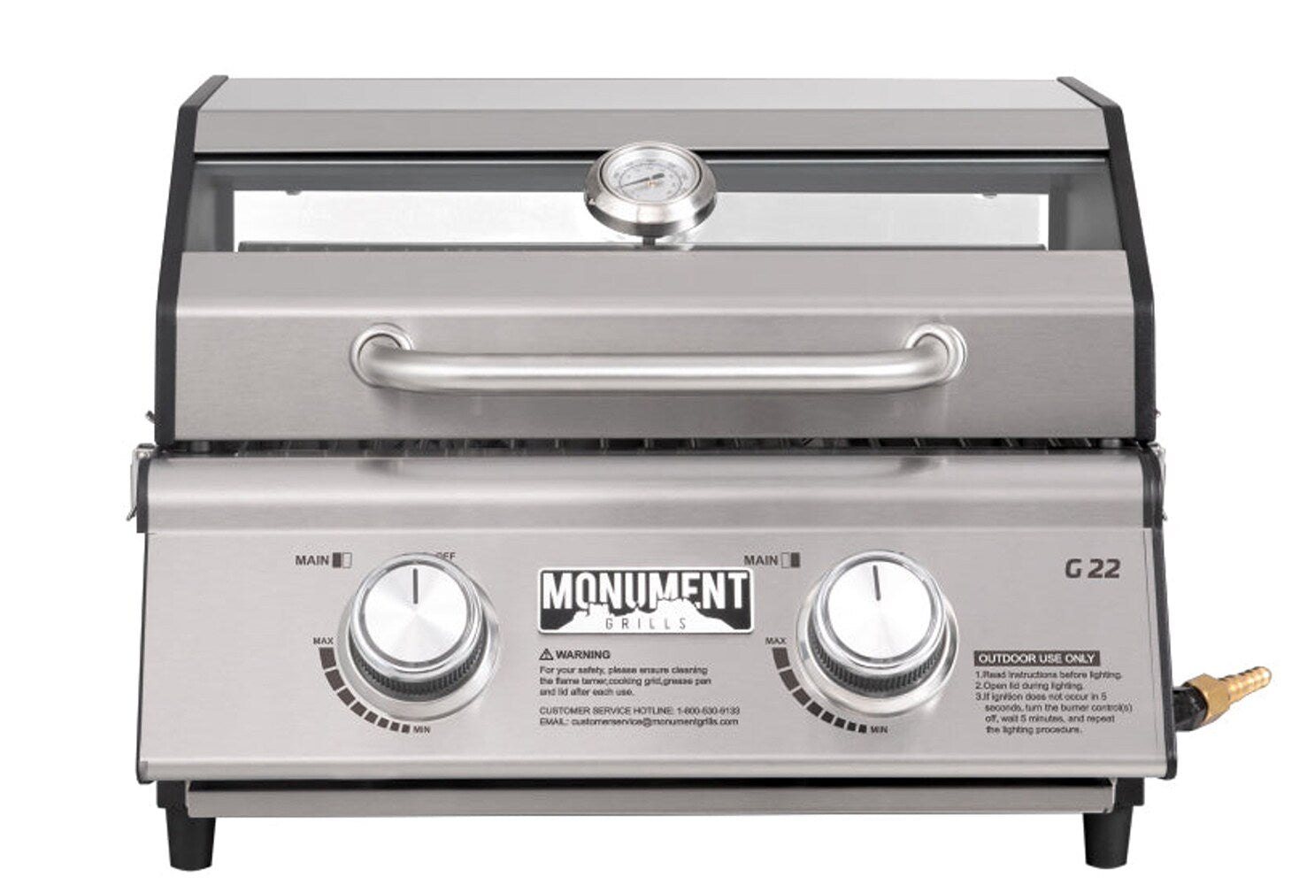 Monument Clearview 200-Sq in Stainless Steel Portable Liquid Propane Grill G22