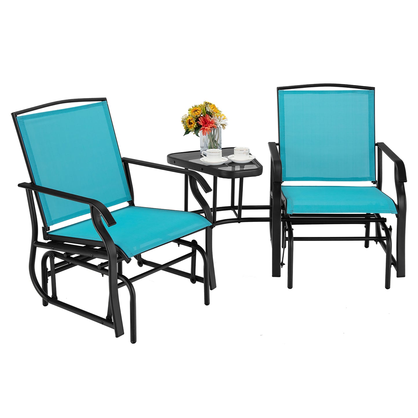 Costway Patio Conversation Set with Blue