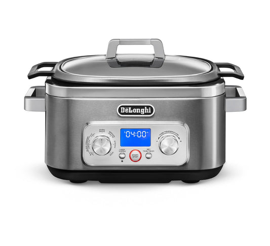 De'Longhi Livenza 6-Quart Rectangle Programmable Large Slow Cooker (Silver) CKM1641D