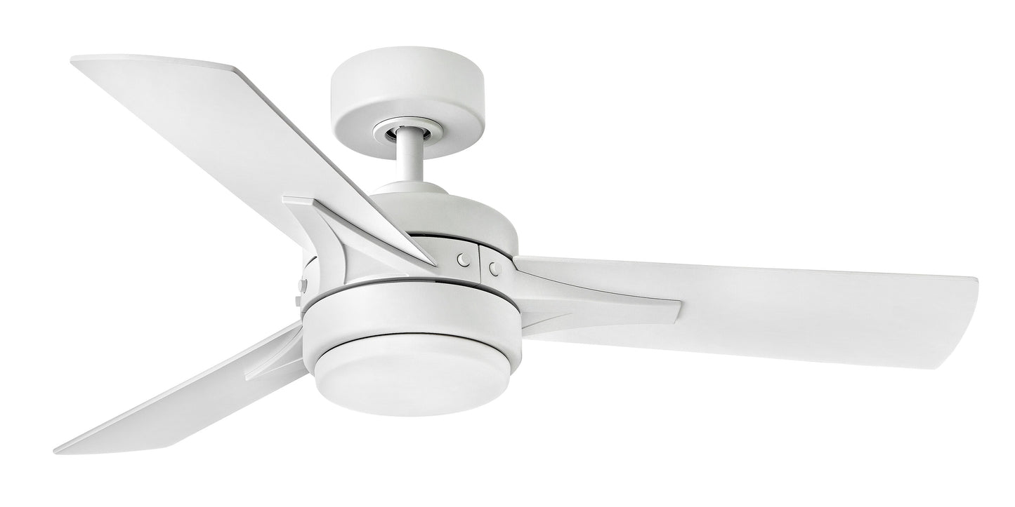 Hinkley Ventus 44-in Matte White Integrated LED Indoor Smart Propeller Ceiling Fan with Light and Remote (3-Blade) 902844FMW-LIA