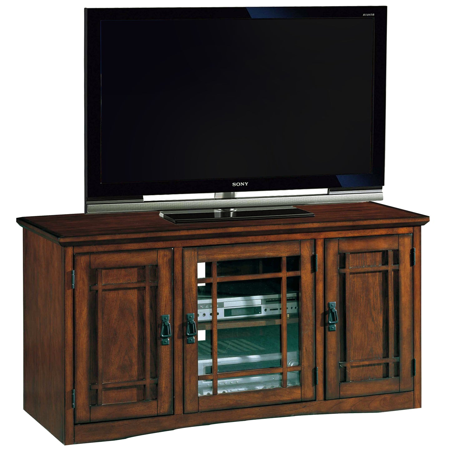 Leick Home Riley Holliday Traditional Mission Oak TV stand ( Accommodates TVs up to 55-in )