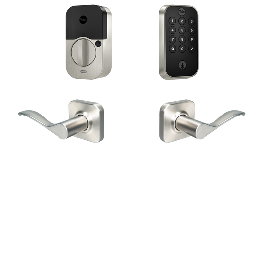 Yale Assure Lock 2 Norwood Bundle Satin Nickel Smart Lock Electronic Deadbolt and Handleset with Wifi Bluetooth Keypad B-YRD410-WF1-NW-619
