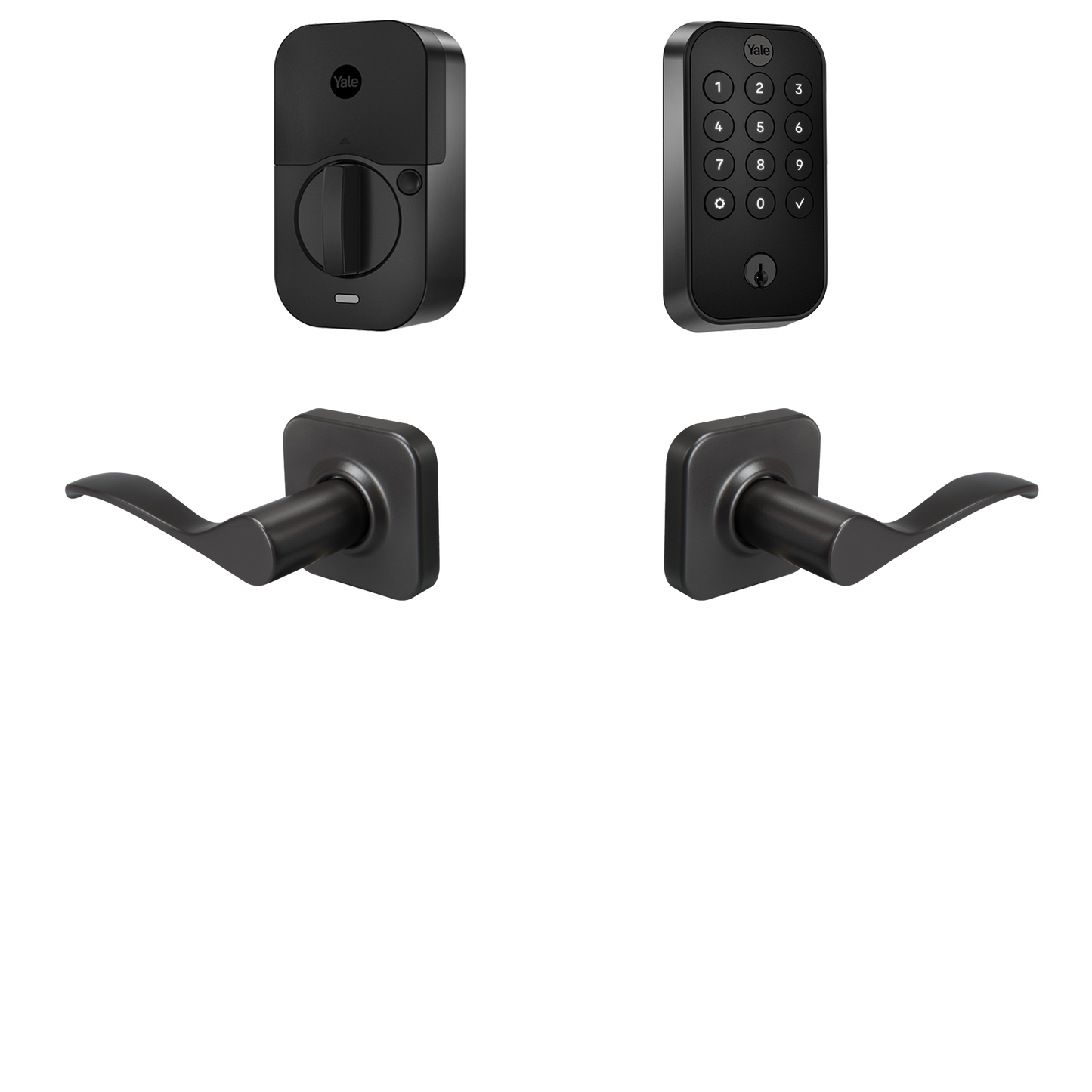 Yale Assure Lock 2 Norwood Bundle Black Suede Smart Lock Electronic Deadbolt and Handleset with Wifi Bluetooth Keypad B-YRD410-WF1-NW-BSP