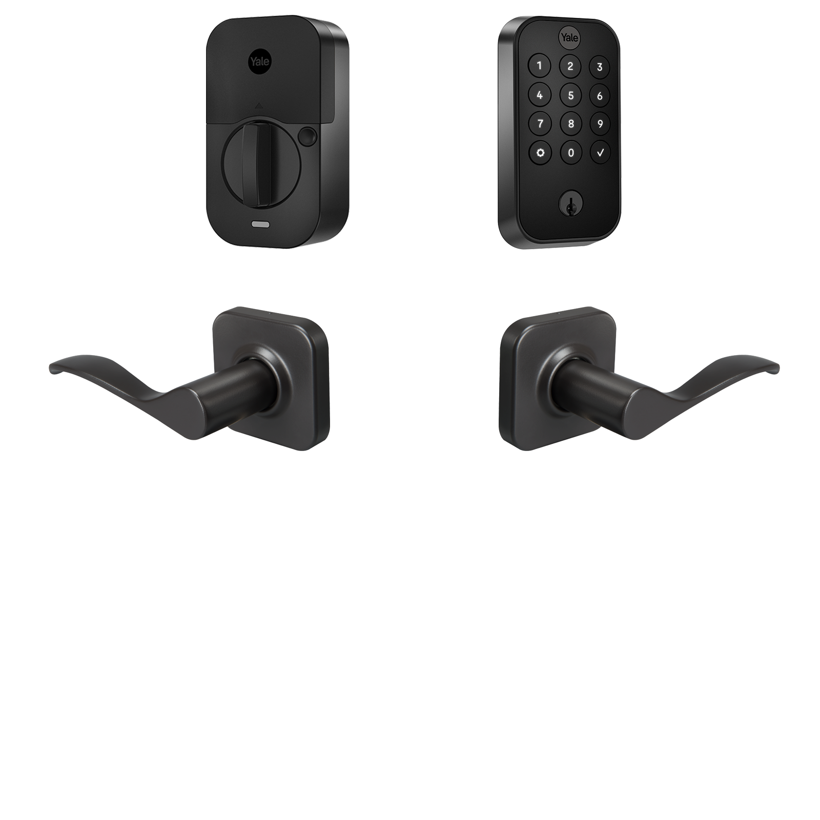 Yale Assure Lock 2 Norwood Bundle Black Suede Smart Lock Electronic Deadbolt and Handleset with Wifi Bluetooth Keypad B-YRD410-WF1-NW-BSP