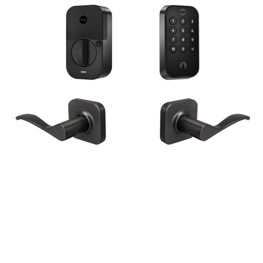 Yale Assure Lock 2 Norwood Bundle Black Suede Smart Lock Electronic Deadbolt and Handleset with Wifi Bluetooth Keypad B-YRD410-WF1-NW-BSP