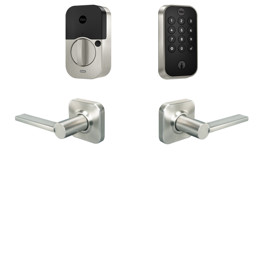 Yale Assure Lock 2 Valdosta Bundle Satin Nickel Smart Lock Electronic Deadbolt and Handleset with Wifi Bluetooth Keypad B-YRD410-WF1-VL-619