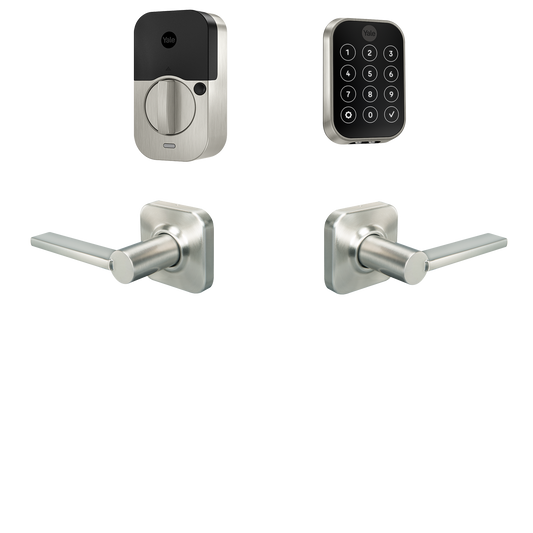 Yale Assure Lock 2 Valdosta Bundle Satin Nickel Smart Lock Electronic Deadbolt and Handleset with Wifi Bluetooth Touchscreen Keypad B-YRD450-WF1-VL-619