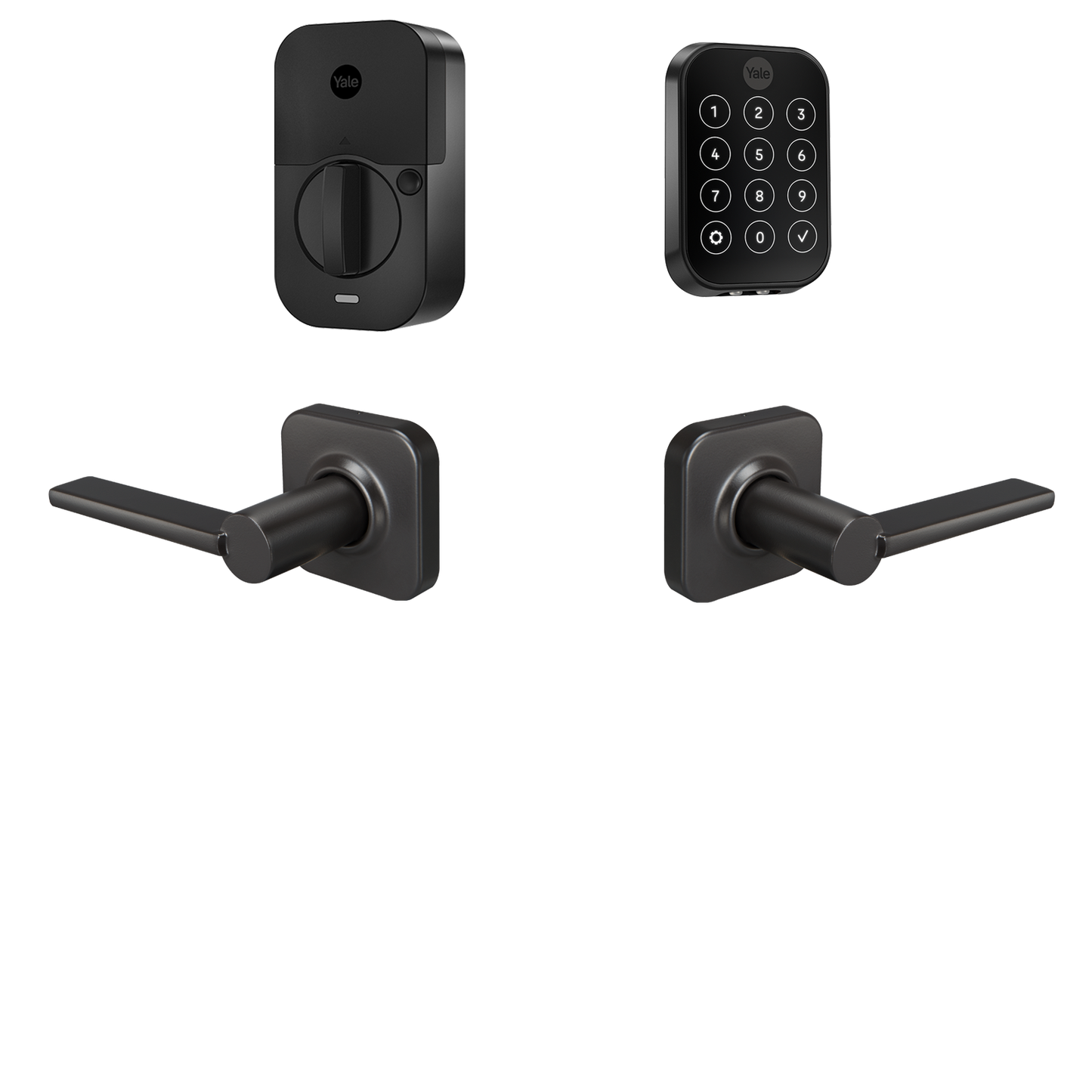 Yale Assure Lock 2 Valdosta Bundle Black Suede Smart Lock Electronic Deadbolt and Handleset with Wifi Bluetooth Touchscreen Keypad B-YRD450-WF1-VL-BSP