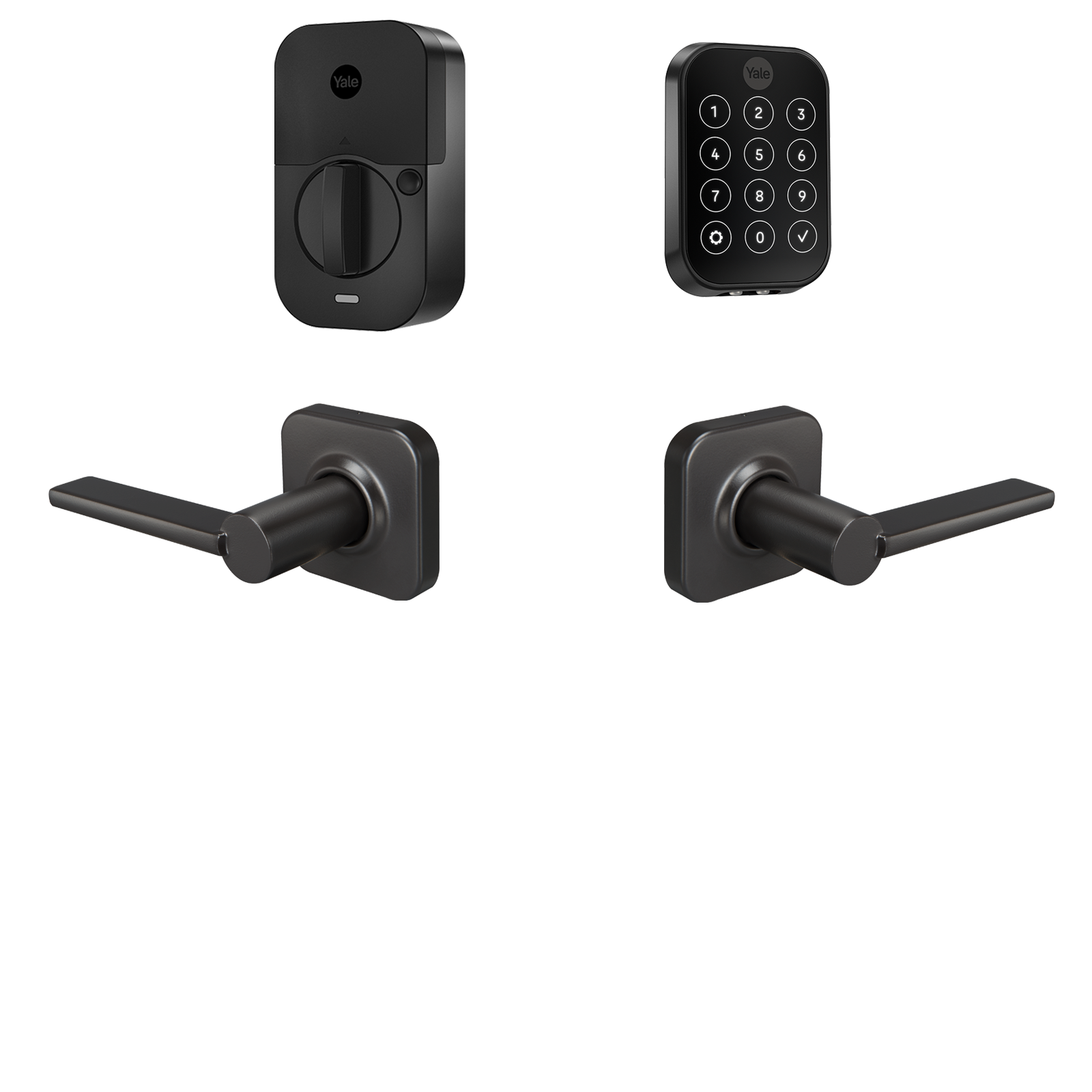 Yale Assure Lock 2 Valdosta Bundle Black Suede Smart Lock Electronic Deadbolt and Handleset with Wifi Bluetooth Touchscreen Keypad B-YRD450-WF1-VL-BSP